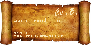 Csuhaj Benjámin névjegykártya