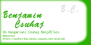 benjamin csuhaj business card